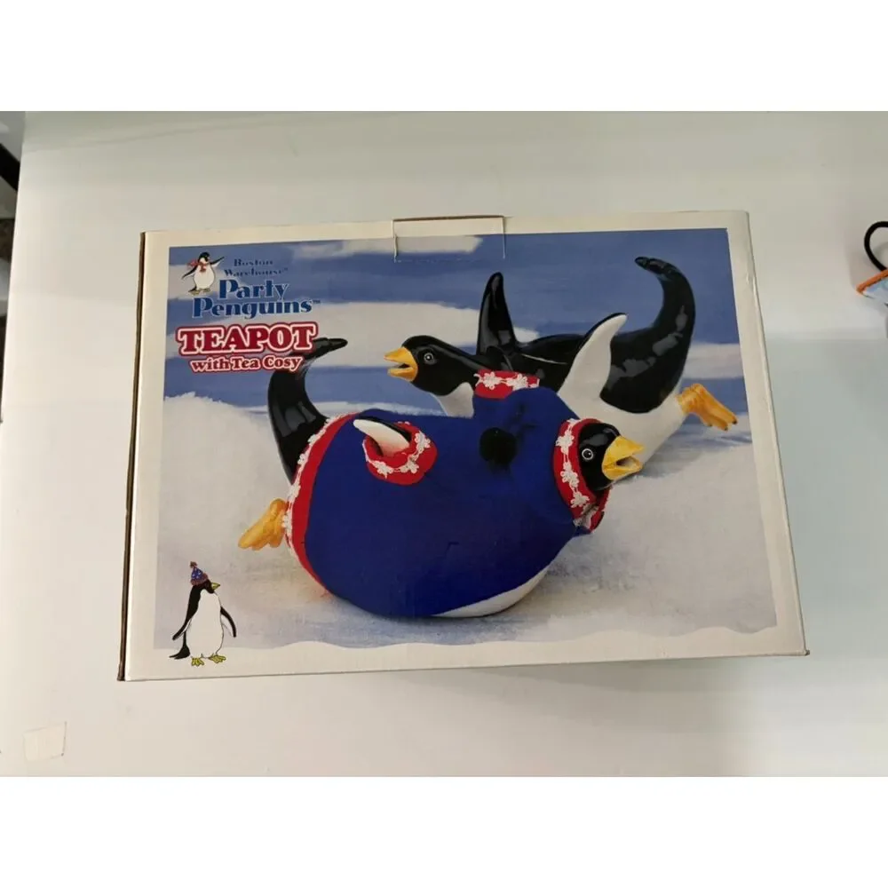 1996 Party Penguins Teapot with tea cosy Model 36-509